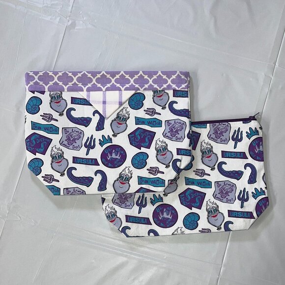 Disney Ursula Purple and White Pouch Duo - Picture 1 of 9